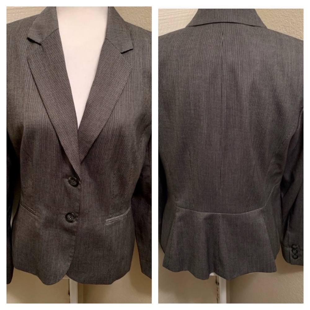 Calvin Klein Gray and Black Two-Button Jacket